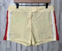 Vintage Y2K Nike Yellow Orange Nylon High‎ Waist Mini Shorts Womens Size Large