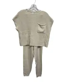 Sincerely Jules Tan Knit Sweater Lounge Set Size XS Comfort 2 Piece Set