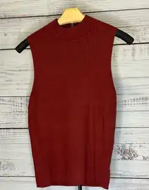The Drop Elegant Sleeveless Knit Tank - Burgundy