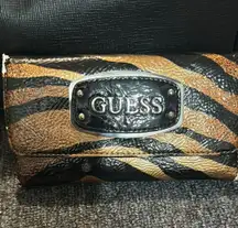Guess Golden & Black Zebra Print Wallet