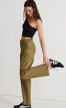 NWT Madewell Garment-Dyed Low-Slung Straight Cargo Pants in Green NL219