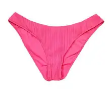 Becca Rebecca Virtue Moon Ridge Ribbed Adela Hipster Swim Bottom Pink Size Large