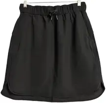 Lululemon Black On The Fly Skirt Casual Elastic Waist Drawstring Pockets Size 8