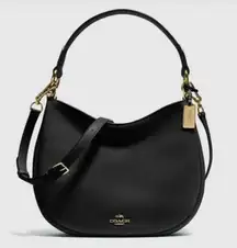 Black Hobo Satchel with Gold Hardware