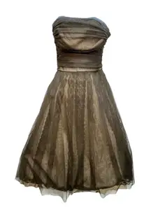 BCBGMaxAzria Strapless Dress in Rich Brown