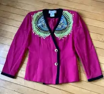 Vintage Hot Pink Nina Anna Blazer