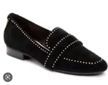 Taryn Rose Weatherproof Suede Bristol Loafers Black 4M NIB