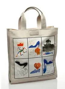 SALVATORE Ferragamo Fatti A Mano Canvas Museum Totebag Collab W/Mimmo Paladino