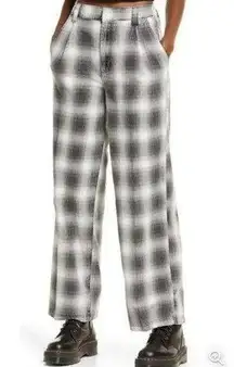 iets frans pants gray plaid skylar shadow check wide leg trousers