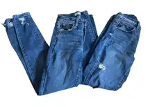 Lot of 2 Kancan Distressed Skinny Jeans Size 5/26