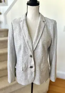 Talbots Aberdeen Light Grey Waffle Texture Two Button Blazer