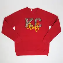 Bella Canvas NFL Kansas City Chiefs Red Leopard Sweatshirt