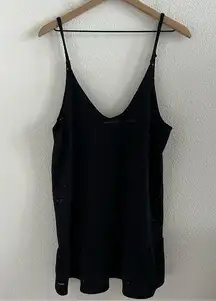 Xhilaration Black Mesh Swim Cover Up Dress Tunic Medium