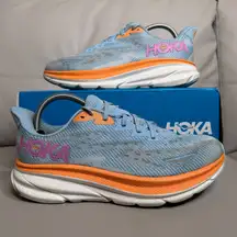 Hoka Clifton 9 Airy Blue Athletic Running Shoes Sneakers Women’s Size 9.5 D