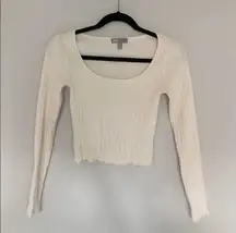 ✨scoop neck long sleeve sweater in fine knit rib✨