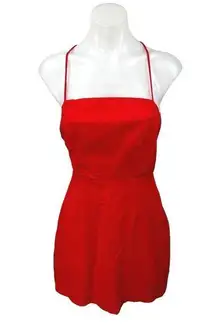 Princess Polly Red Strappy Sleeveless Cami Camisole Tank Fit & Flare Dress 4
