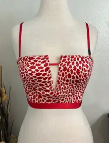 Victoria’s Secret Very Sexy Unlined Strapless Red Bustier Corset‎ Bra Size M