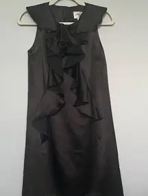 Milly of New York Brown Silk/Wool Ruffle Dress, Sleeveless, Size 4