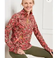 T By Talbots Small S Performance Interlock Half-Zip Pullover Flattering Slimming