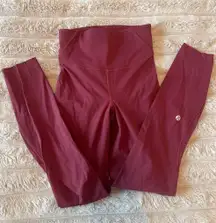 Maroon Lululemon Leggings 25"