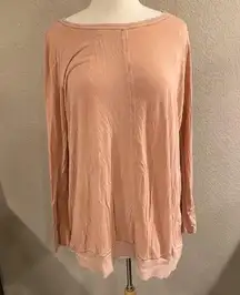 easel  Long Sleeve Distressed Top Dusty Pink Size Large