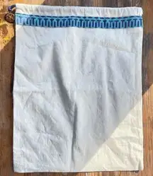 Tory Burch Women's Purse Shoe Travel Storage Dust Bag White Blue OS