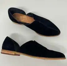 Frye Black Suede Slip On Flats Womens 7.5 Leather Comfort Shoes Pointed Toe