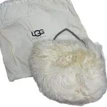 UGG Australia‎ Fluff Mama Baby Satchel Bag Fluffy Purse White Shoulder Chain