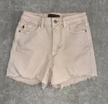 judy blue fray raw hem cut off shorts small light‎ pink midi
