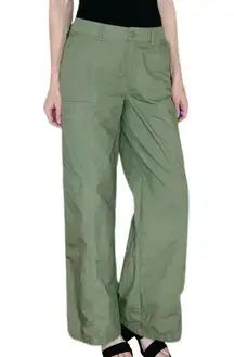 Army Green Utility Casual Wide Leg Cargo Pants