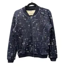 Foray Golf Neoprene CrossHatch Navy Blue Full Zip Jacket Women's Size Small Blue