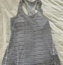 Lucy black & white stripe workout tank top