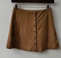 Altar'd State Brown Cassie Button Down A-line Skirt XS Boho Fall Preppy Festival