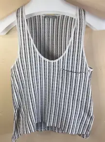 Zara W&B Collection Striped Tank Womens With Pocket Nautical Size Small Beachy‎