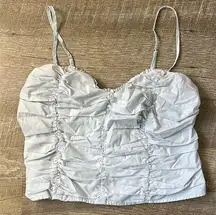 Abercrombie & Fitch Baby Blue Ruffle Tank Top Size Large