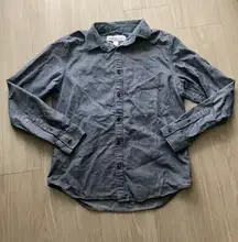 Slim Fit Denim Blue Long Sleeve Button Up