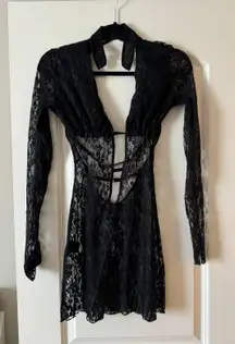 Black Lace Mini Dress