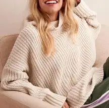 Aerie Aerie Oversized Dreamspun Mock Neck Cream Cozy Sweater Small