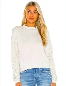 LNA Panama ruched sleeve crew neck sweatshirt- Size L