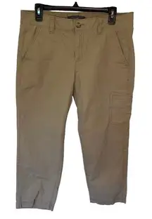Eddie Bauer Size 8 Cropped Cargo Pants Khaki Ripstop‎ Cotton Outdoor