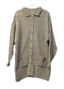 Winona Women's Cardigan Sweater Wool Blend Oatmeal Made‎ In USA Size Large VTG