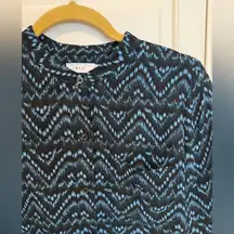 A.L.C. Women's Long Sleeve Button Down Blouse Blue Black Size 0 100% Silk