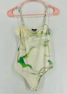Express Tank Top Body Suit Tie Dye Marble Woman’s Small White
