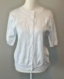 Urban Coco Cable Knit Cardigan White Size Medium NWT