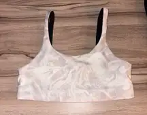 White and Grey Marbled Sports Bra