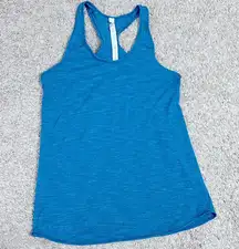 (4) Lululemon Essential Tank Top Heathered Jet Set Blue Small Luon Turquoise