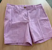 Talbots Relaxed Chino Shorts 8 Lavender Purple Cotton Blend Pockets Zip Fly