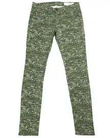 Rag and Bone  Grunge Punk Skinny Jeans Green Digital Camo Camouflage Size 27