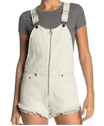 Free people We The Free Sunkissed Off White Denim Short Overalls Romper Size 4