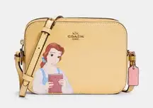 Disney X Coach Belle Beauty & the Beast Yellow Leather Mini Crossbody Camera Bag